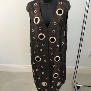 Vest  NEW with tags  Gold grommets on the front